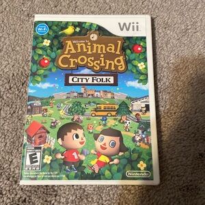 Animal Crossing City Folk Nintendo Wii Authentic Case, Disc and Booklet
